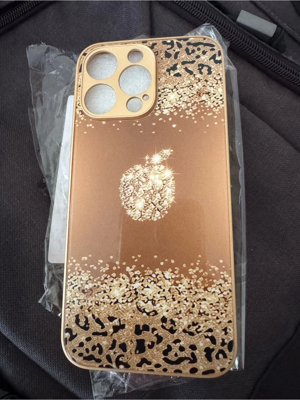 2D Gold Glitter Leopard iPhone Case Cover